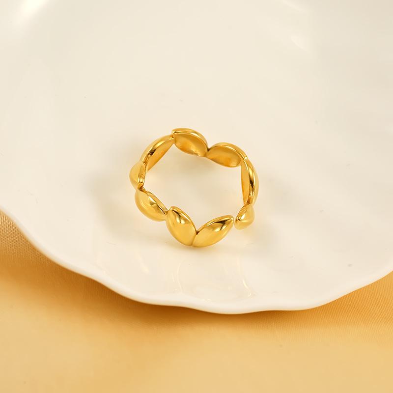 18K Luxury Titanium Steel Diamond Open Ring - Irregular High-End Design, Non-Fading