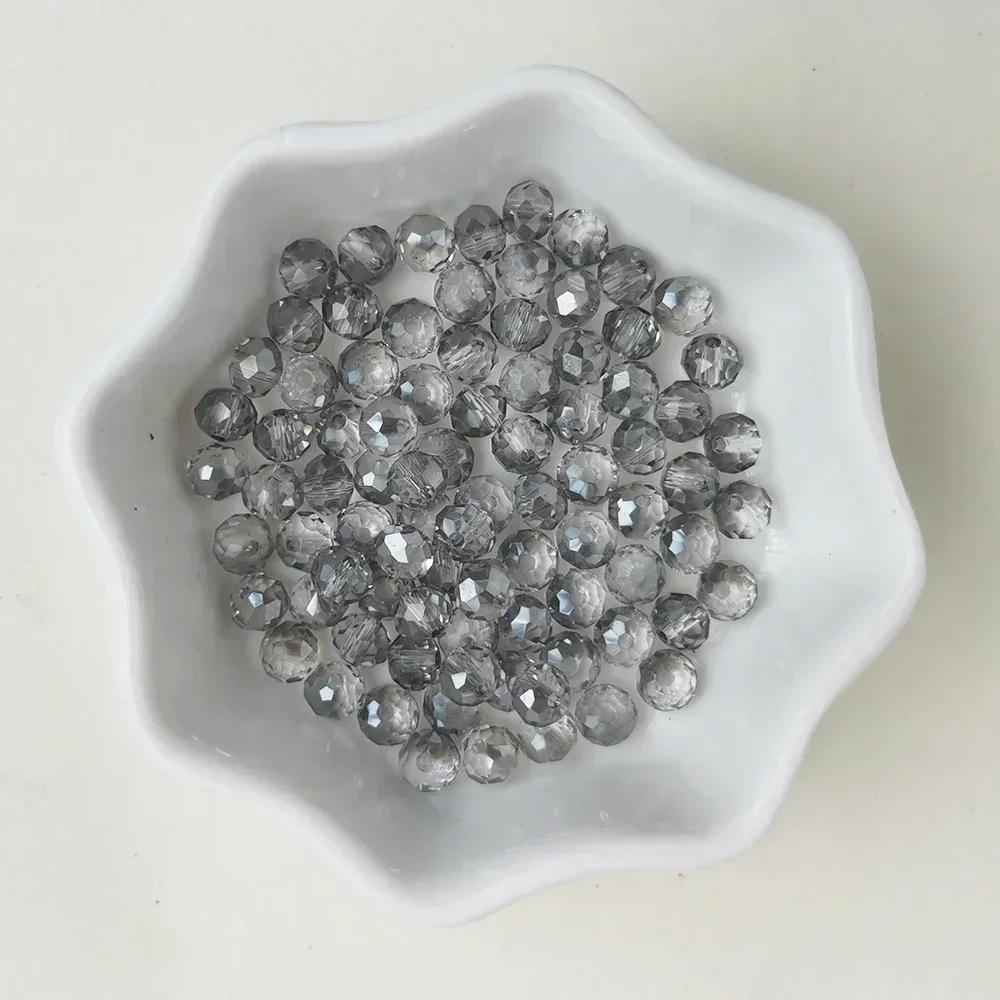 50pcs Translucent Czech Crystal Glass Bead Faceted Colorful Spacer Bead for Jewelry Making DIY Bracelet Necklace Accessories