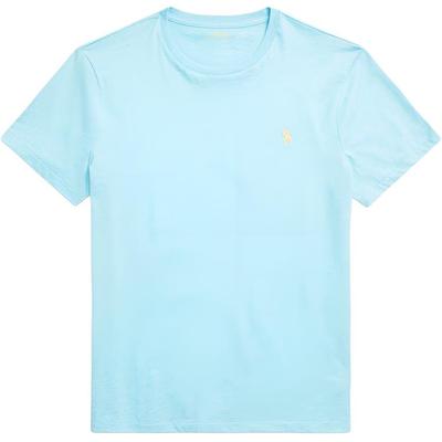 Polo Logo Embroidered Plain Knit Short Sleeve T-Shirt Men Tops Blue MNPOTSH1N821211-410