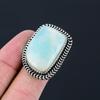 Bague Tendance Unique Solitaire en Argent Sterling Pierre Précieuse Amazonite Trillion Taille 8