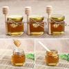 Hexagonal Transparent Glass Jar for Honey, Jam, or Sauces - Ideal for Weddings & Households