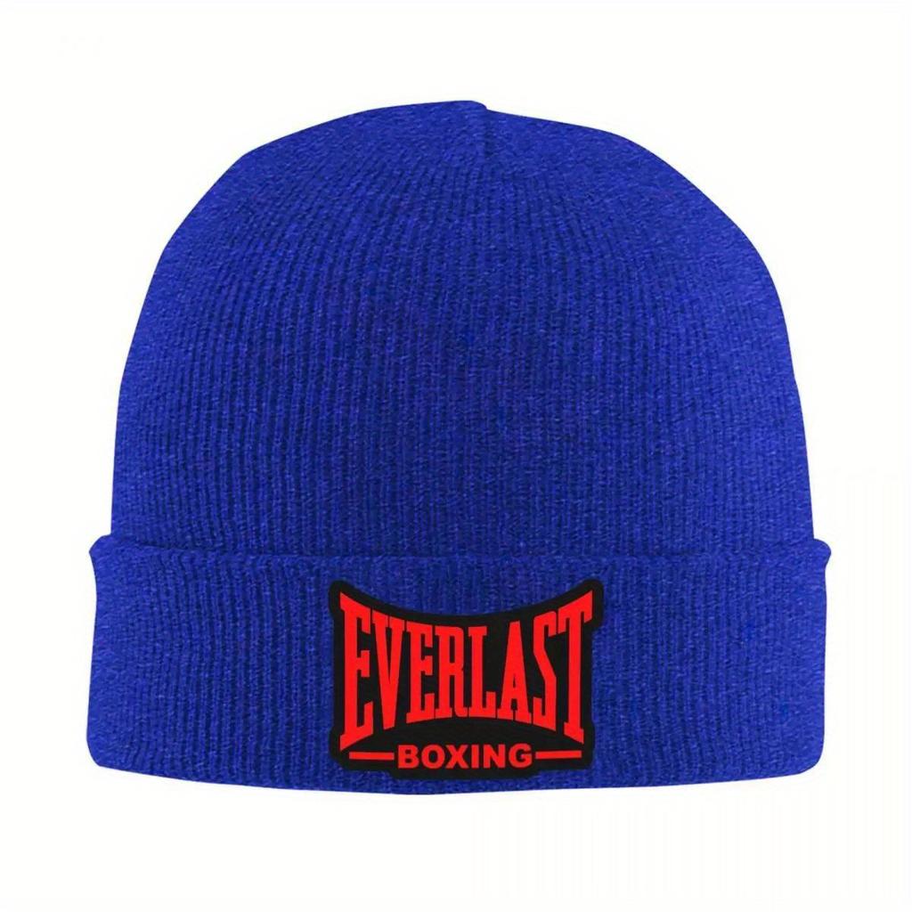 Everlasts Boxerské čepice s logem Pletená čepice Muži Ženy Cool Teplé kulichy Podzimní Posilovna Grafická čepice