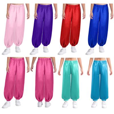 Kinder Bauchtanz Bloomers - Lässige lockere Satinhose mit elastischem Bund für Auftritte & Partykostüm