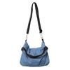 Denim Çanta Büyük Kapasiteli Omuz Çantası Kadın Crossbody Çanta Düz Renk Messenger Çanta