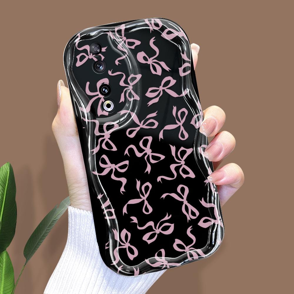 Model drăguț de desene animate Carcasă cu textura cremă cu margine ondulată Husă din silicon moale pentru telefon pentru Huawei Honor Infinix Tecno iPhone