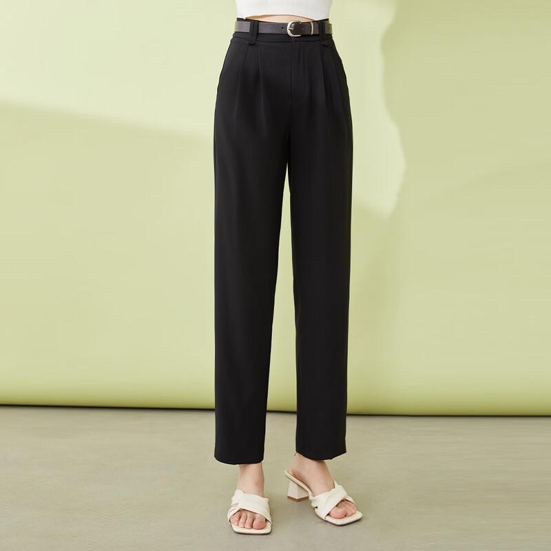 SheTu Women's Commuter High-Waist Cropped Casual Pants