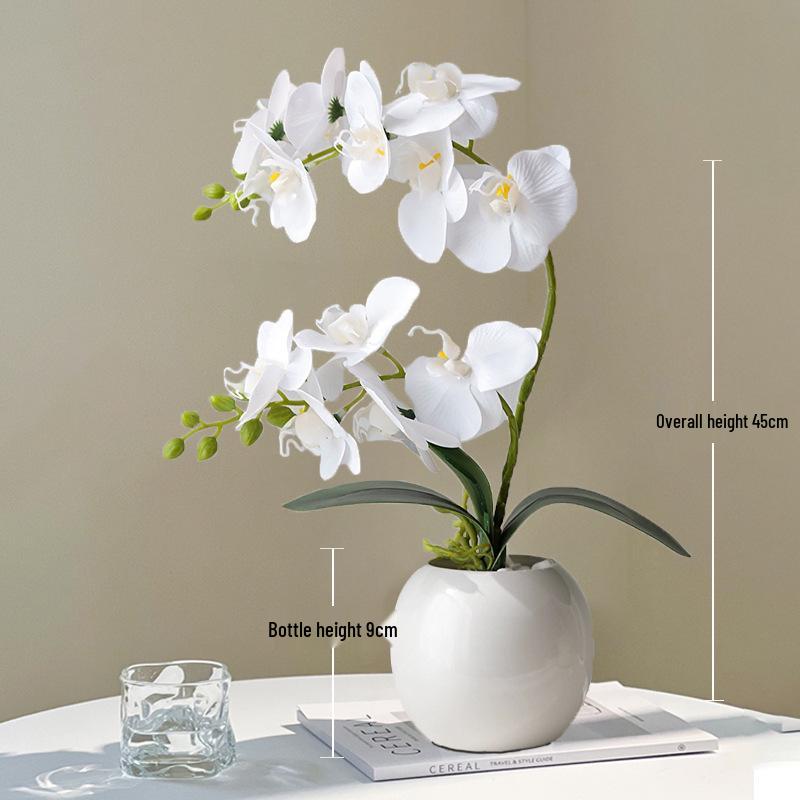 Sztuczna Phalaenopsis Sztuka Florystyczna Roślina w Doniczce: Dekoracyjna Plastikowa Kwiat do Salonu lub Stołu Jadalnego