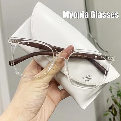 Transparente Computer-Minus-Brille, Vintage, Anti-Blaulicht, übergroß, Nahsichtbrille, fertige Brillen-Myopie-Brille