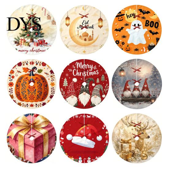 Seasonal Home Decoration 35.4" Christmas Tree Skirt, Round Mat with Vibrant Holiday Prints for Party Decor Decorations and Decor, Durable Xmas