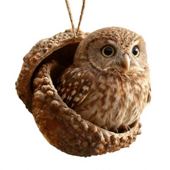 Yousheng Forest Animal Acorn Ornament 2D Acrylic Cozy Forest Christmas Ornament Woodland Creature Hanging Decoration for Xmas Tree Holiday Decor