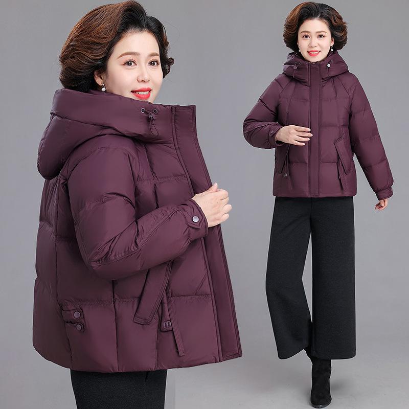 

Women s 2025 Winter Down Jacket - New Style for Middle-Aged & Elderly Moms, Thickened Cotton Outerwear L (Under 110 jin)