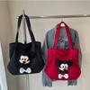 Mickey Mouse Donald Duck Canvas Tote Bag Large Capacity With Zipper Closure For Daily Use