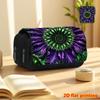 Purple Lightning Mechanical Monster Print Double-Layer Flip-Top Black Pencil Case - Back-to-School Essential Pencil Box, Daily Multi-Functional Makeup