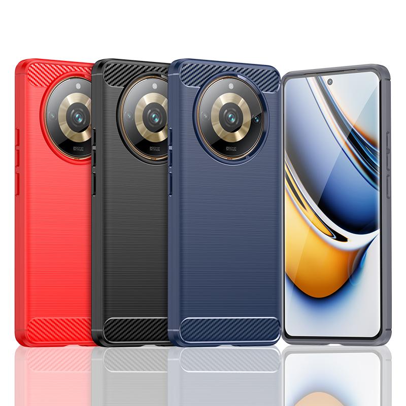 TPU-Hülle mit Kohlefasertextur für Realme 11 5G Realme 11 Pro Pro+ Plus Stoßfeste Handy-Schutzhülle Business Vollschutz-Abdeckung
