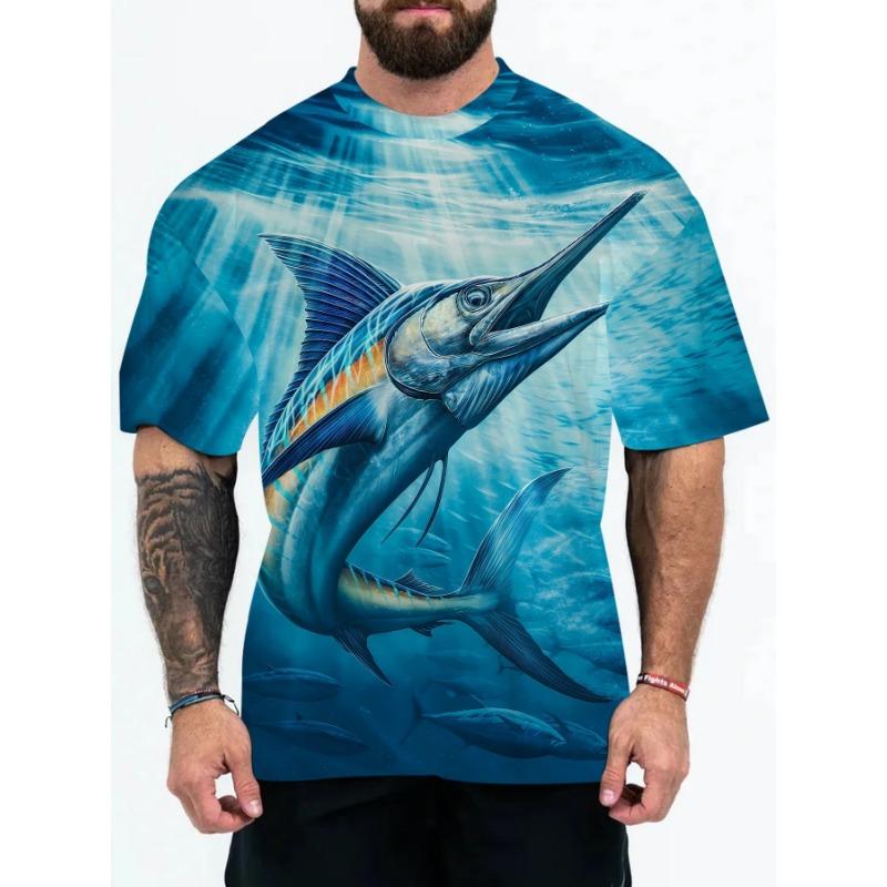Letní 3D digitálně potištěné pánské tričko pro dospělé se zvířecími vzory Pánská trička