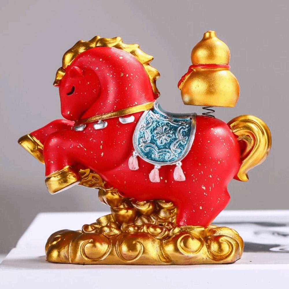 Desktop Ornament New Year Mascot Miniature Resin Zodiac Ornaments Gift Horse Figurine Cabinet