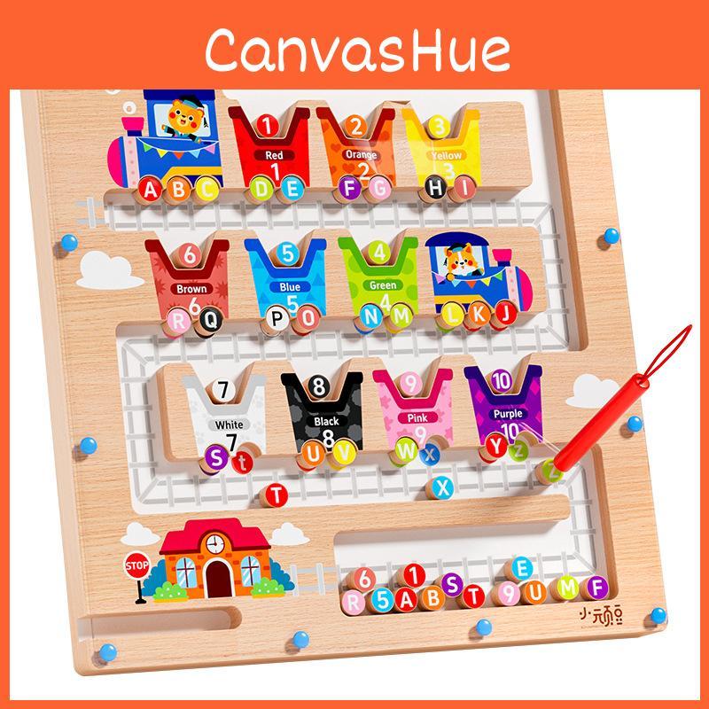 Fun Number Wooden Letter Maze Magnetic Color Classification Walking Puzzle Toy