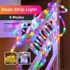 LED Solar String Lights Garden Waterproof Tube Rope Lamp Christmas Garland Fairy Lights For Outdoor Holiday Decoration Lighting