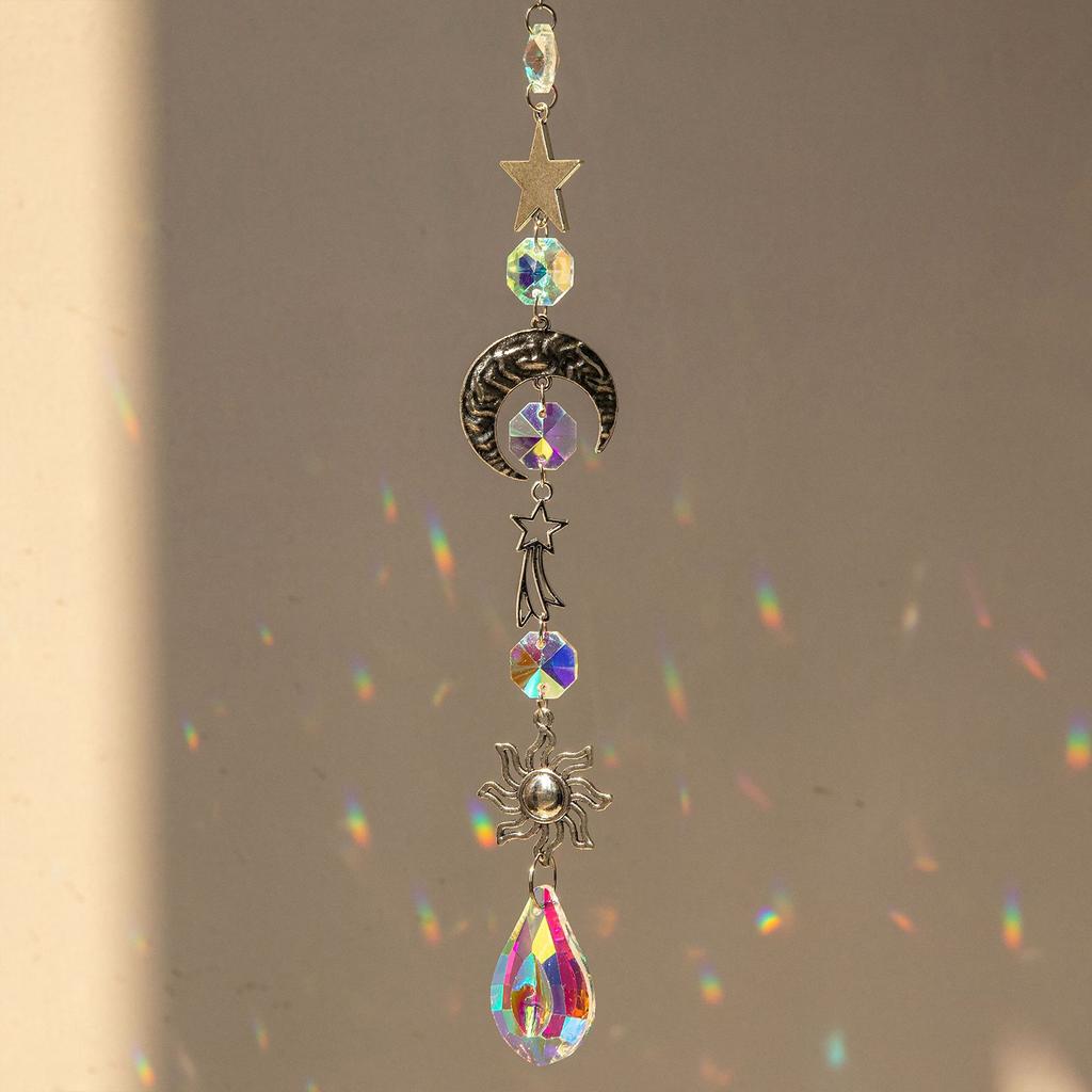 Colorful Suncatcher Crystal Wind Chimes Sun Catcher Light Catching Pendant Home Bedroom Balcony Window Garden Hanging Decoration