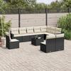 VidaXL Garden Lounge Set 11 Pcs with Cushions Black Braided Resin 3219106