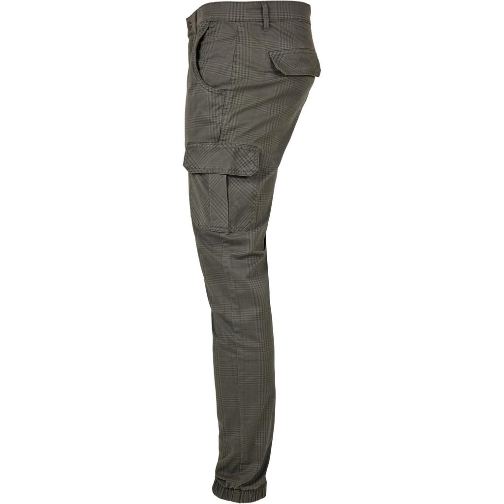 Urban Classics Mens Glencheck All-Over Print Cargo Jogging Bottoms