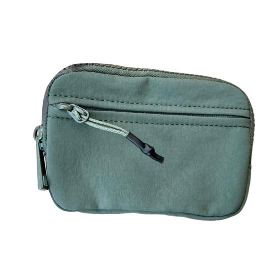 

Портативный держатель для карт, мини-кошелек на молнии с несколькими отделениями, водонепроницаемый маленький размер, большая вместительная сумка-брелок на молнии зелёный