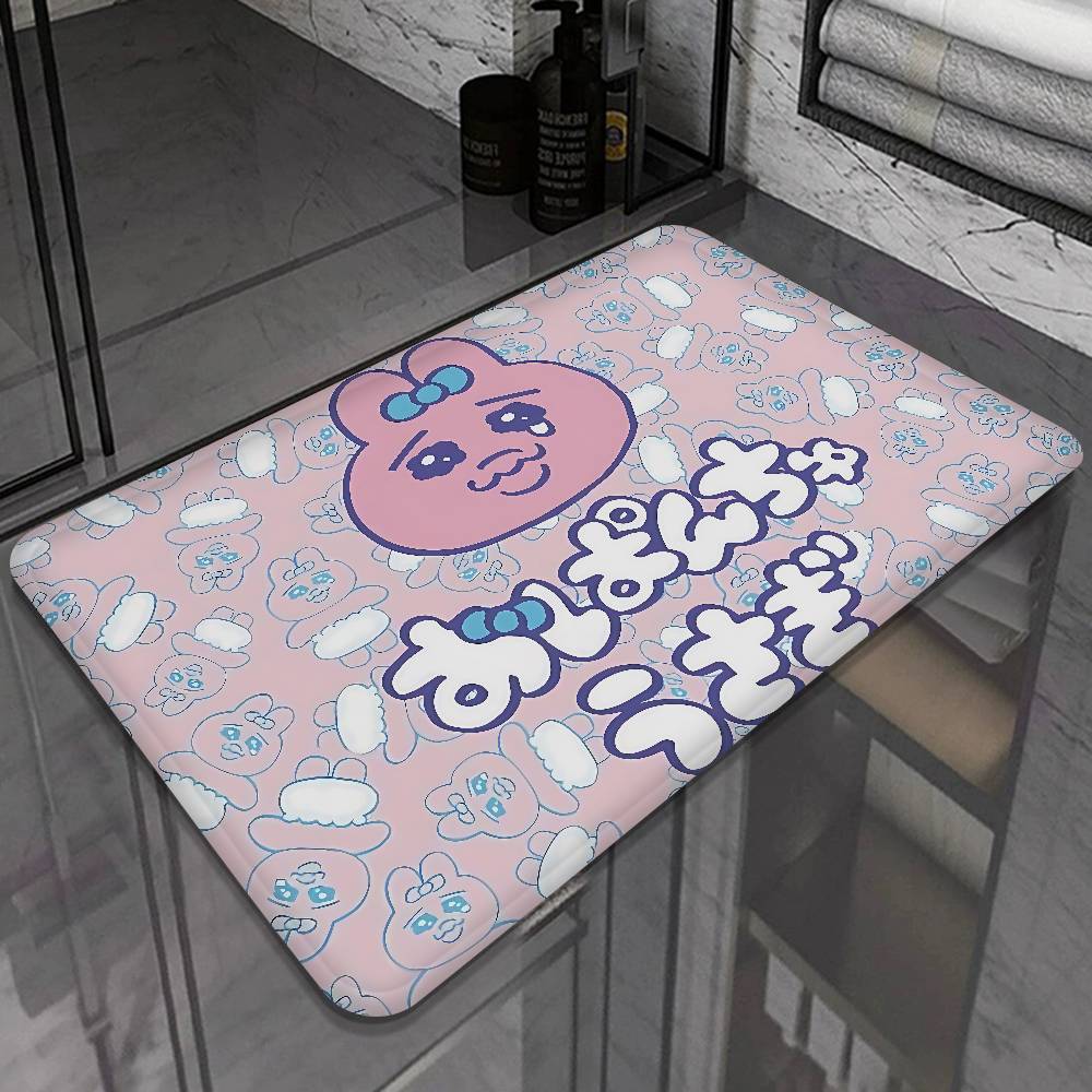 O-Opanchu U-Usagi Cartoon Cute Floor Mat Cheaper Anti-slip Modern Living Room Balcony Printed Bedside Mats