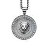 New Hip-hop Hiphop Jewelry Retro Rune Disc Lion Head Pendant Necklace