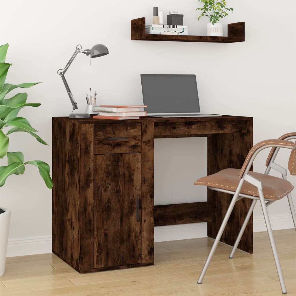 Smoke Oak Desk 100 x 49 x 75 cm Particleboard