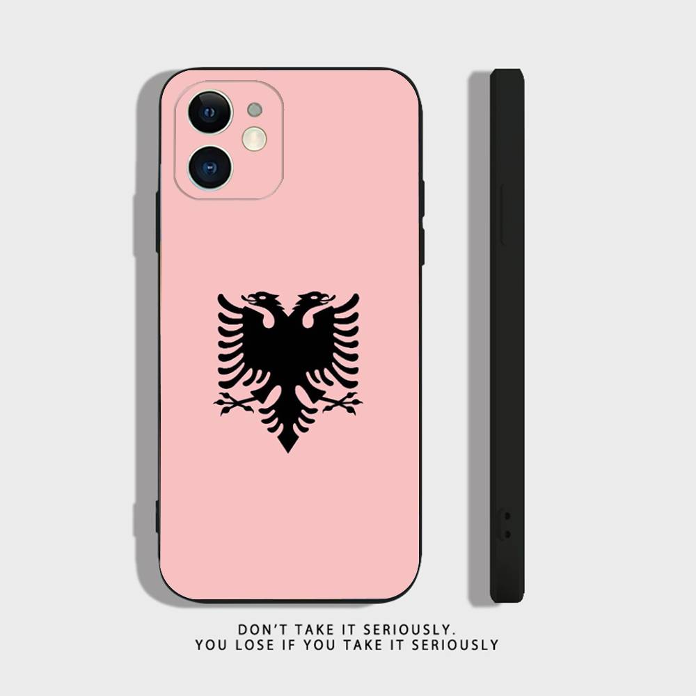

Albania Flag Passport Illyrian Eagle Phone Case For iPhone 17 16,15,14,13,12,11,Pro,XS,Max,XR,Plus,Mini Silicone Shockproof iPhone17PRO