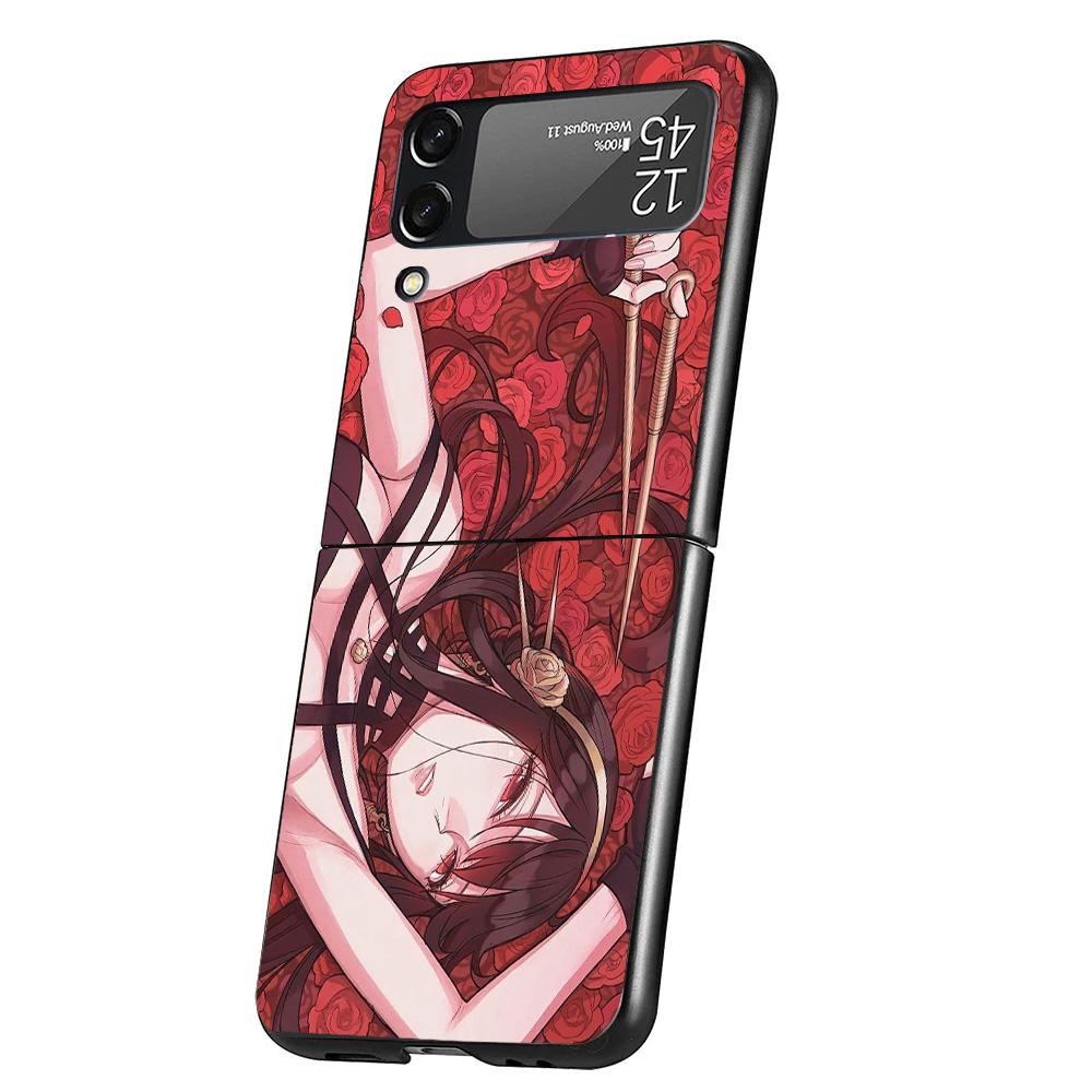 S-Spy Family Yor F-Forger Cover Phone Case For Samsung Galaxy Z Flip 7 6 5 4 3 5G Flip7 Flip6 Flip5 Flip4 Flip3 Black Fundas She