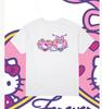 Sanrio 2026 Summer Comic Form Hello Kitty Image 100 Cotton Printed Casual Tshirt Adult Children Parentchild Top Homewear Y2k