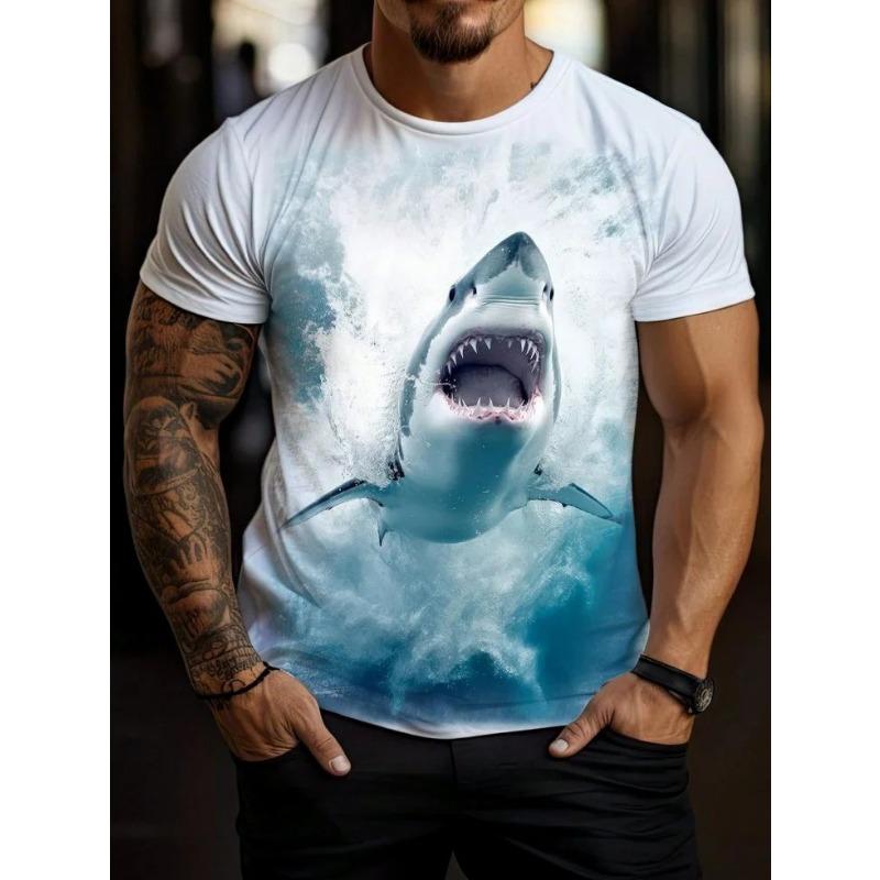Men's Funny Animal Printed T-Shirts Short Sleeved Tees Tops 3D Prints T-hirts Summer Casual Men's Clothing Oversized Pullover