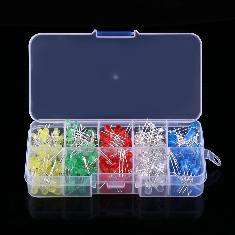 300pcs 3mm 5mm LED Light White Yellow Red Blue Green Assortment Diodes Kit