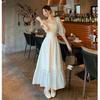 Plus Size Lace Hollow-Out Women's Summer Dress - Waist-Slimming Fairy Design