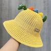 Pălărie de protecție solară pentru copii, de vară, cu plasă subțire, cu boruri largi, tip pescar, pentru băieți și fete, versatilă, cu dinozaur, de primăvară, pentru plajă, drăguță