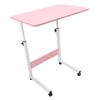 Overbed Table with Wheels Wooden Height Adjustment Mobile Standing Desk Rolling Laptop Cart C Shaped End Table for