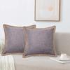 Deluxe Linen Trimmed Pillowcase Organic Burlap Fabric Sofa Cushion Case Textured Pillow Cover Luxury Home Decor