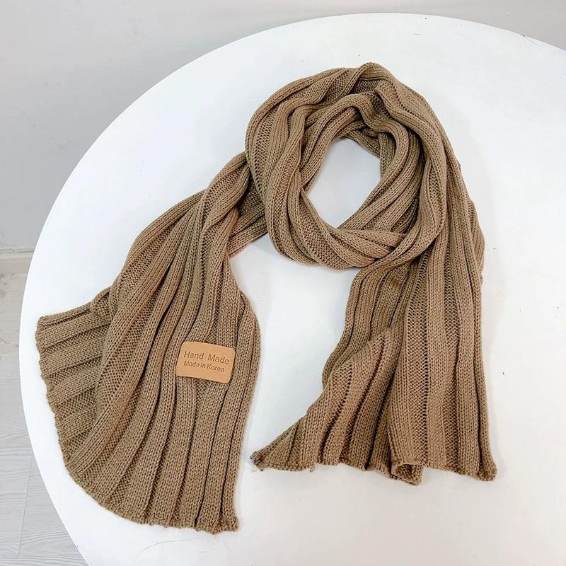 Women'S 100% Wool Scarf For Autumn And Winter Korean Warm Knitted Wool Short Student  Scarf