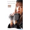 Half Finger Flip Korean Style Gloves Winter Women's Cute Fleece-Lined Cold-Proof Warm Wool Knitted Autumn and Winter Open Finger