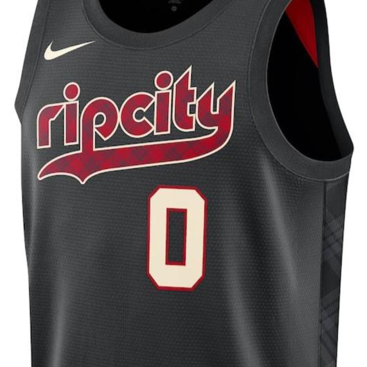 Nike NBA Damian Lillard City Edition Jersey 23-24 Men Tops Black DX8517-010