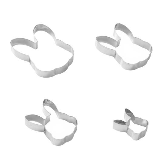 4Pcs/Set Cake Mold Rabbit Carrot Design Cookie Cutter Set Stainless Steel 430 Non-Stick Fondant Biscuit Mold