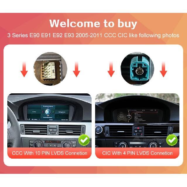 8.8"1920*720 Wireless CarPlay Android Auto Car Multimedia Display for BMW 3 Series E90 E91 E92 E93 5 Series E60 E61 Touch Screen