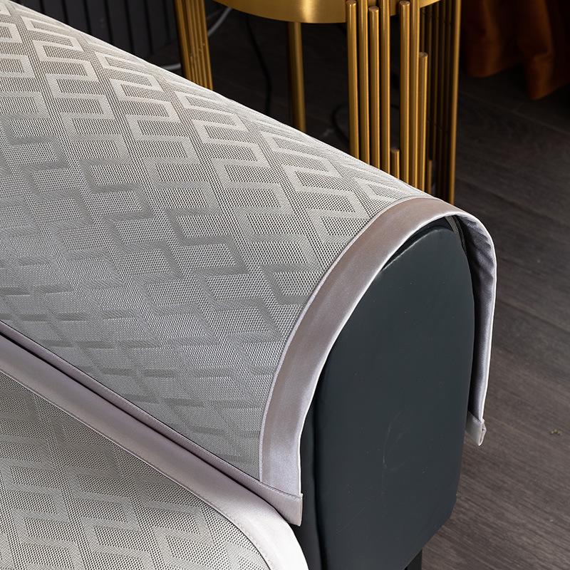 High-Grade Summer Mat Sofa Cushion Solid Wood Leather Cushion Non-Slip Cool Pad Full Covered Cloth