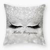 Ins Eyelash Printing Pillowcase Peach Leather Velvet Pillowcase Pillowcase Super Soft Pillowcase Sofa Decoration Pillow