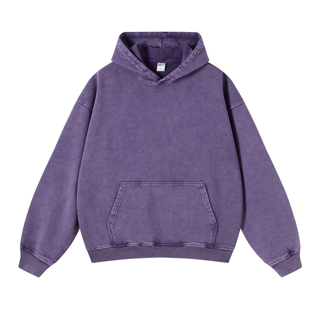 Sudadera con capucha de peso pesado de alta costura lavada vintage oscura holgada extragrande unisex