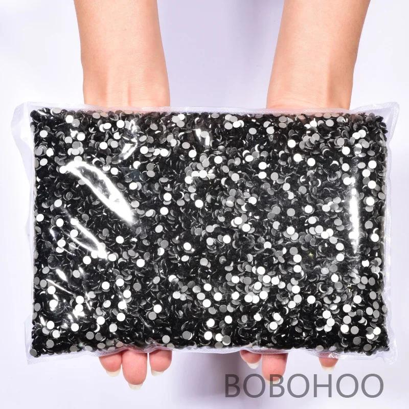 BOBOHOO Wholesale High Quality SS3-SS30 Glass Crystal Rhinestones Non Hotfix Strass Flatback Diamond Nail Art DIY Decorations