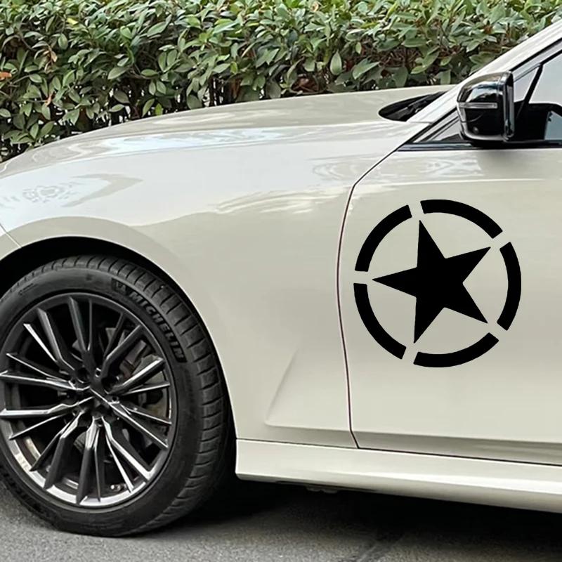 Autocollants de Voiture en Vinyle Réfléchissant Design Étoile à Cinq Branches Militaire Armée pour Vitre Arrière Porte Autocollants Véhicule Style Rétro Style de Voiture