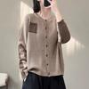 Round Neck Knitted Cardigan for Women Outerwear with Single Breasted Sweater Jacket