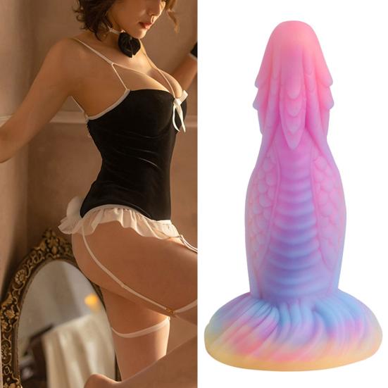Glow-in-the-Dark Masturbator Silicone Dildo with Ergonomic Curve Body-Safe Realistic Sex Toy for Women Waterproof Quiet Discreet Adult Massager for